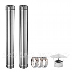 Комплект дымохода нерж 1 мм Ф-115 мм для садовой печи Kolundrov УДачный кулинар в Санкт-Петербурге