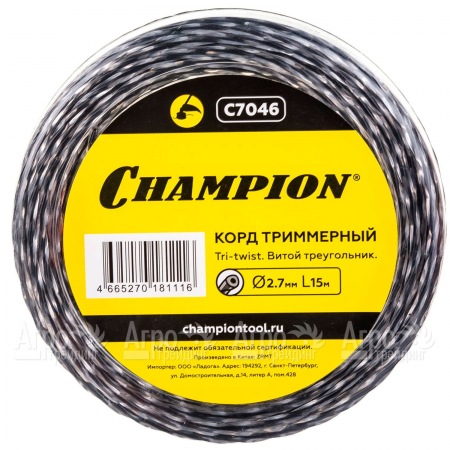 Корд триммерный Champion Tri-twist 2.7мм, 15м (витой треугольник)  в Санкт-Петербурге