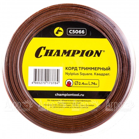 Корд триммерный Champion Nylplus Square 2.4мм, 74м (квадрат)+нож  в Санкт-Петербурге