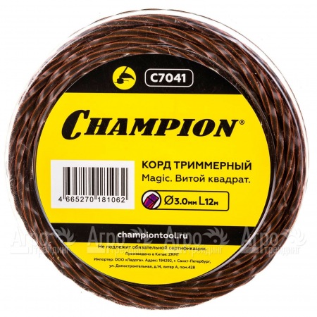 Корд триммерный Champion Magic 3мм, 12м (витой квадрат)  в Санкт-Петербурге