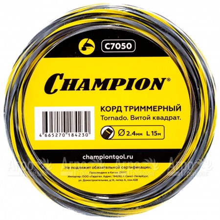 Корд триммерный Champion Tornado 2.4мм, 15м (витой квадрат)  в Санкт-Петербурге